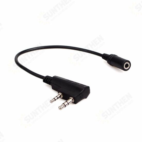 TCK01 2 Pin to 3.5mm Female Phone Audio Earpiece Transfer Cable for Kenwood RT21 RT22 RT24 RT27 H777