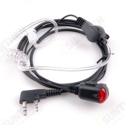 Walkie talkie Earphone Air Hollow Tube in Ear Earbuds for Radio with PTT LED Light Headset Microphone K Port Earpiece
