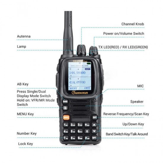 KG-UV9D Plus Walkie Talkie Dual Band Transmission Cross Band Repeater Air Band Two-way Radio