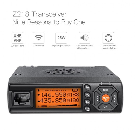 Z218 25W VHF UHF Mini Radio Walkie Talkie Car Two Way Radio Comunicador HF Transceiver