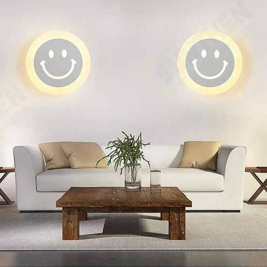 10W LED Round Smile Aisle Living Room Wall Light Indoor Bedside Lamp