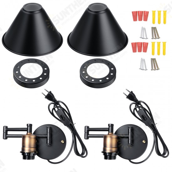 1/2Pcs 220V Adjustable LED Wall Light Lampshade Lamp Cover Holder Fixture Dinning Room Without Bulb