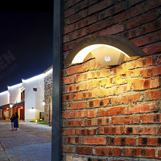 15W LED Outdoor Light Wall Lamp House Lighting with Motion Sensor Anthracite