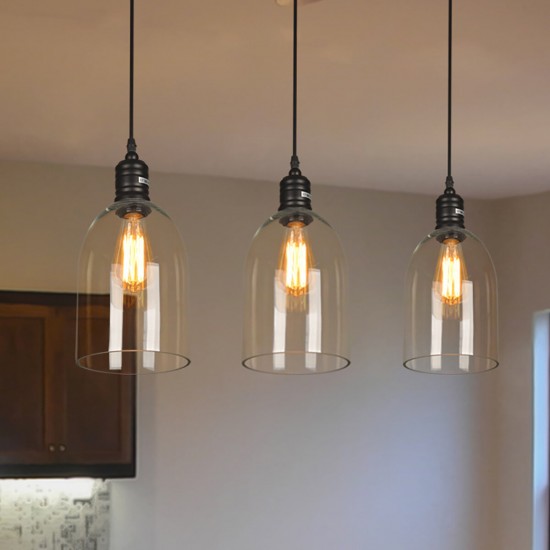 16x33cm Modern Ceiling Light LED Pendant Lamp Glass Dining Room Chandelier Fixtures for E27