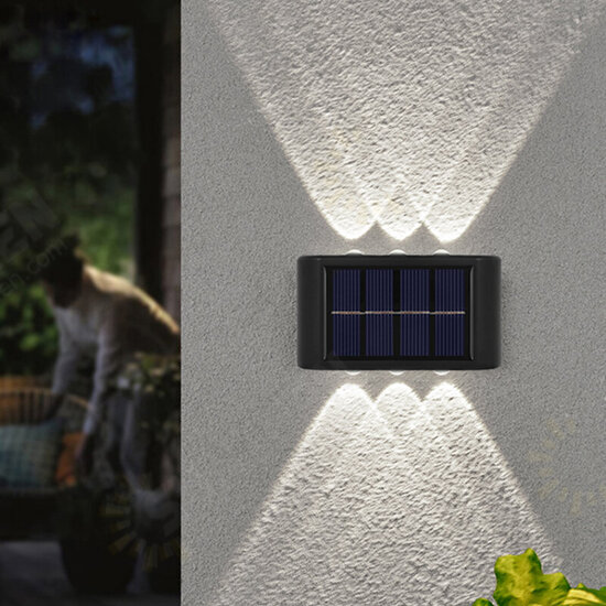 2PCS LED Solar Wall Lamp Light Sensor Control Automatic Charging Outdoor Night Light IP65 Waterproof Wall Light Decor Lamp