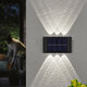 2PCS LED Solar Wall Lamp Light Sensor Control Automatic Charging Outdoor Night Light IP65 Waterproof Wall Light Decor Lamp