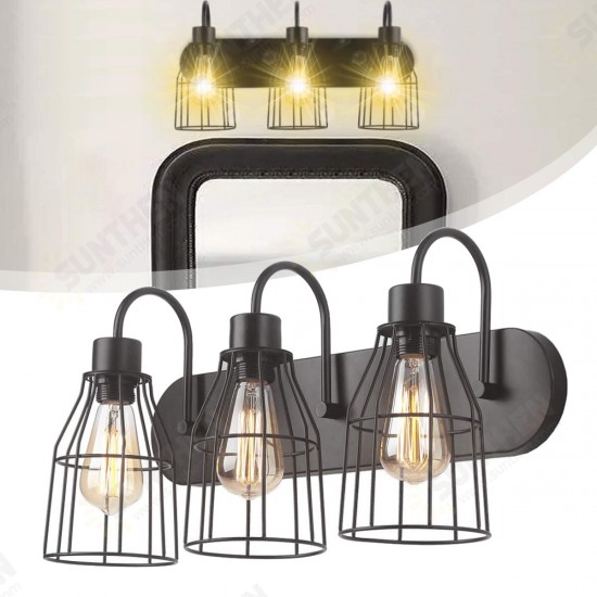 3-Lamp Industrial Barn Wall Mount Lamp Retro Metal Sconce Light Fixture Without Bulb