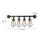 4 Heads E27 Retro Industrial Style Wall Light Water Pipe Home Fixture Decor