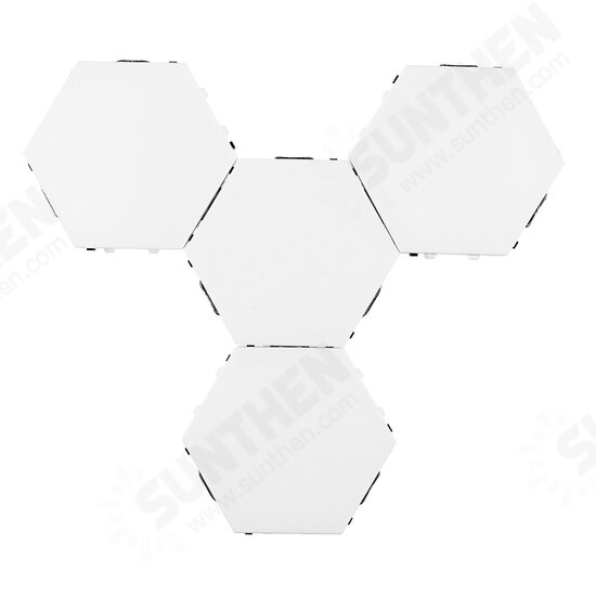 4x Modular LED Touch Wall Lamp Hexagonal Honeycomb Magnetic Quantum Night Light