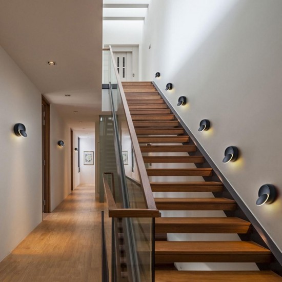 5W LED Round Wall Lamp 360° Rotation Energy-saving Light for Living Room Bedroom