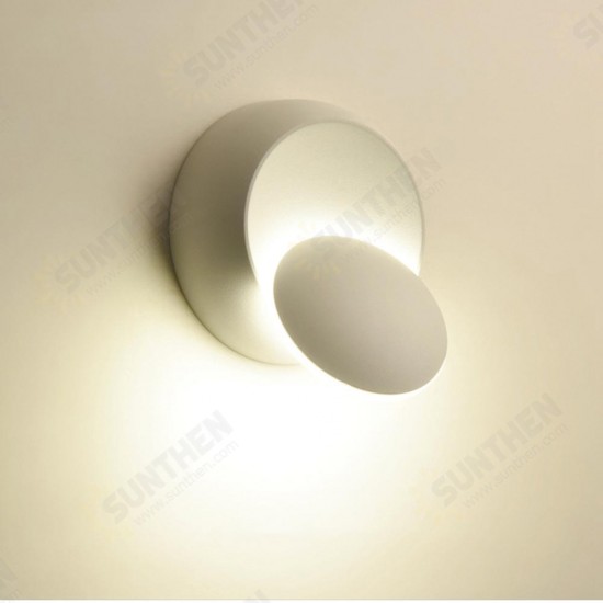 5W LED Round Wall Lamp 360° Rotation Energy-saving Light for Living Room Bedroom