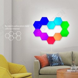 6pcs/10pcs RGB Colorful Honeycomb Light Touch Light Hexagonal Wall Light Quantum Light Bedroom Living Room Bedside Lamp 6pcs/10pcs RGB Colorful Honeycomb Light Touch Light Hexagonal Wall Light Quantum Light Bedroom Living Room Bedside Lamp
