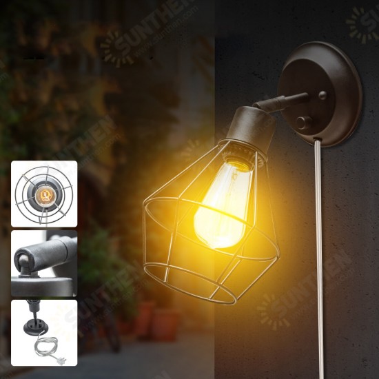 American Creative Vintage Wall Lamp E27 35W Industrial Style Retro Wrought Iron Light 220V