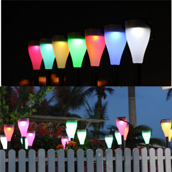 Colorful Solar Powered LED Night Light Landscape Garden Lamp for Outdoor Pathway Decor