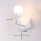 Creative Funny Modern Iron People Jumping E27 Wall Light Hanging Chandelier Fixtures Iron Art Bedside Lamp Black/White Bulb Not Include