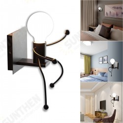 Creative Funny Modern Iron People Jumping E27 Wall Light Hanging Chandelier Fixtures Iron Art Bedside Lamp Black/White Bulb Not Include Creative Funny Modern Iron People Jumping E27 Wall Light Hanging Chandelier Fixtures Iron Art Bedside Lamp Black/White Bulb Not Include