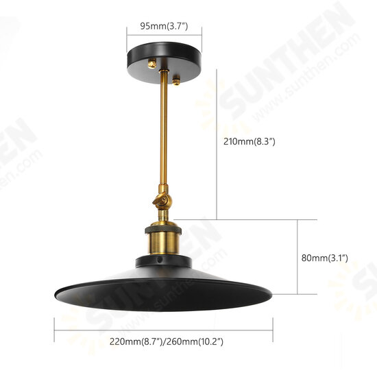 E26 Retro Metal Hanging Wall-mounted Light Cover American Style Lampshade with Swing Arm AC220V