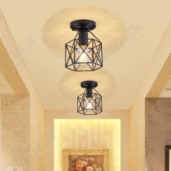 E26/27 Vintage Wall Lamp Metal&Wood Frame Flush Ceiling Light Fixture E26/27 Vintage Wall Lamp Metal&Wood Frame Flush Ceiling Light Fixture
