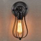 E27 40W Rustic Vintage Wall Light Industrial Style Iron Sconce Lamp Wired Cage Fixture 220V