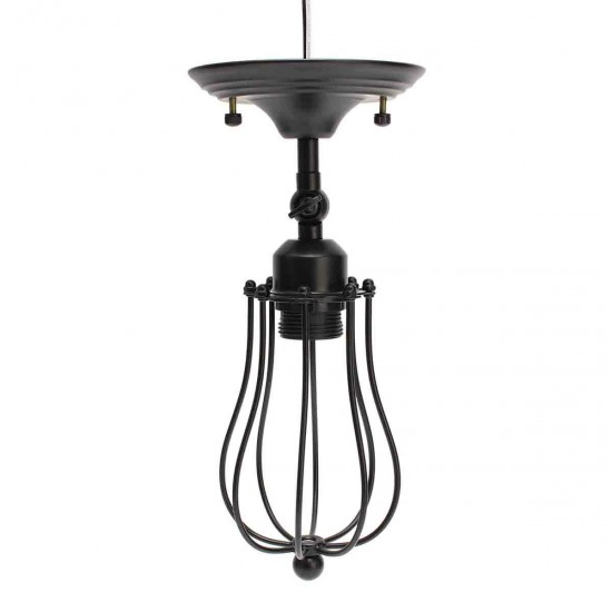 E27 40W Rustic Vintage Wall Light Industrial Style Iron Sconce Lamp Wired Cage Fixture 220V