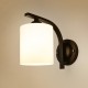 E27 American Style Bedroom Wrought Iron Retro Wall Lamp with Power Switch Cord Without Bulb