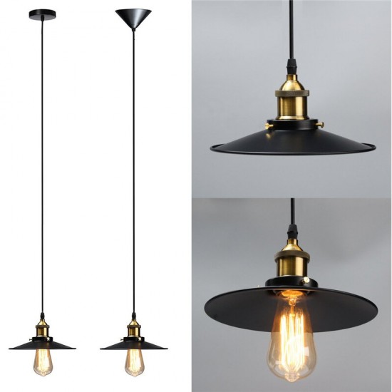 E27 Industrial Retro Vintage Iron Triangle/Round Plate Ceiling Lamp Pendant Light Chandelier Fixture