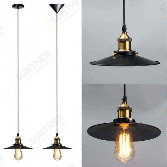 E27 Industrial Retro Vintage Iron Triangle/Round Plate Ceiling Lamp Pendant Light Chandelier Fixture