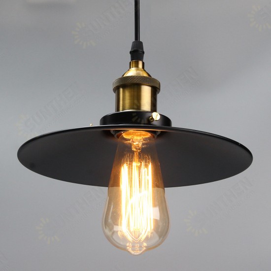 E27 Industrial Retro Vintage Iron Triangle/Round Plate Ceiling Lamp Pendant Light Chandelier Fixture