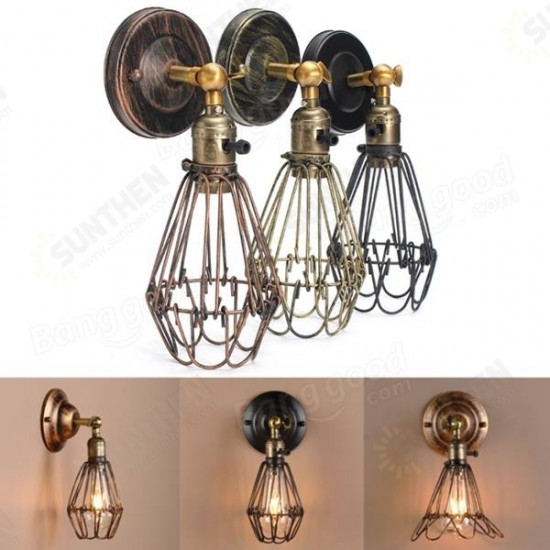 E27 Loft Metal Retro Vintage Rustic Sconce Wall Light Edison Lamp Bulb Fixture