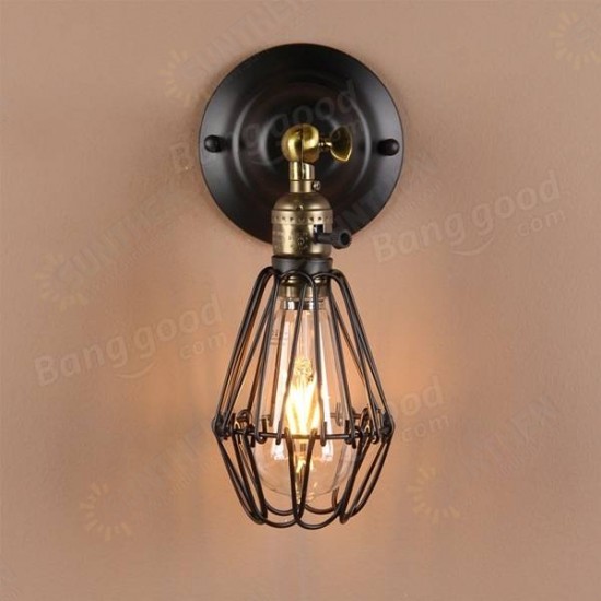 E27 Loft Metal Retro Vintage Rustic Sconce Wall Light Edison Lamp Bulb Fixture