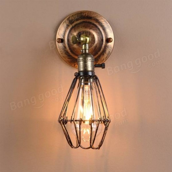 E27 Loft Metal Retro Vintage Rustic Sconce Wall Light Edison Lamp Bulb Fixture