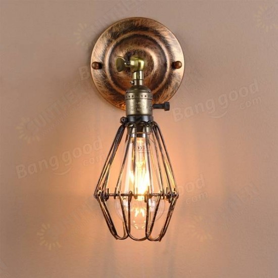 E27 Loft Metal Retro Vintage Rustic Sconce Wall Light Edison Lamp Bulb Fixture