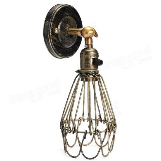 E27 Loft Metal Retro Vintage Rustic Sconce Wall Light Edison Lamp Bulb Fixture