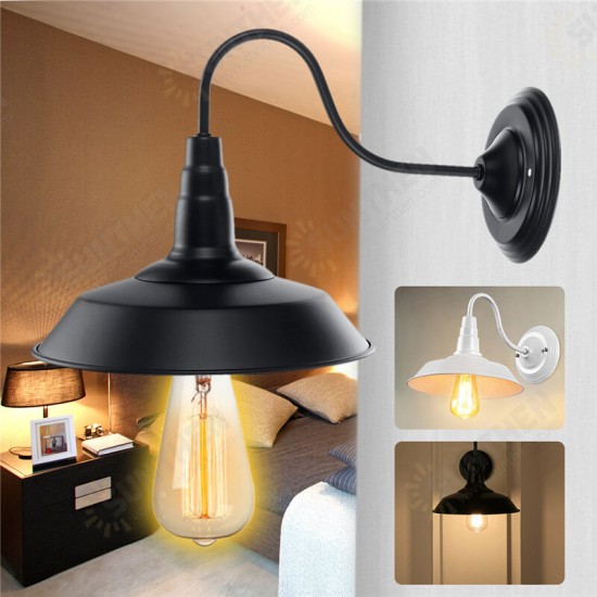 E27 Vintage Industrial Factory Iron Wall Lamp Light Shade Pendant Lampshade