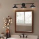 Vintage Bathroom Mirror Light Retro Bath Mirror Lamps 3 Lights, Indoor Black Metal Bathroom Vanity Wall Light Without Bulb
