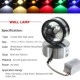 Modern Aluminum 2W LED Wall Lamp Light Crystal Ball Shape Indoor Room for Lighting