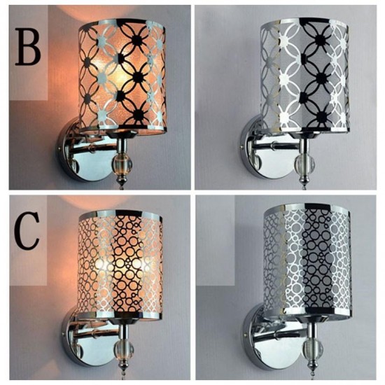 Modern Creative Pastorale Iron Crystal Wall Light Hallway Bedroom Lamp