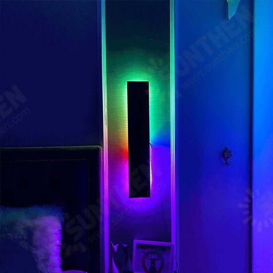 Modern Minimalist RGB LED Symphony Wall Lamp Bedroom Living Room Bedside Atmosphere Lamp with Remote Control