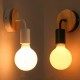 Modern White Black E27 Wall Lamp Fixture Sconce Holder Wood Base Cafe Home Decor Modern White Black E27 Wall Lamp Fixture Sconce Holder Wood Base Cafe Home Decor