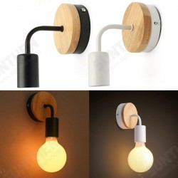 Modern White Black E27 Wall Lamp Fixture Sconce Holder Wood Base Cafe Home Decor Modern White Black E27 Wall Lamp Fixture Sconce Holder Wood Base Cafe Home Decor