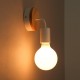Modern White Black E27 Wall Lamp Fixture Sconce Holder Wood Base Cafe Home Decor