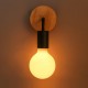 Modern White Black E27 Wall Lamp Fixture Sconce Holder Wood Base Cafe Home Decor