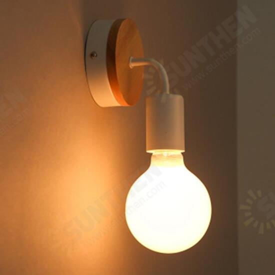 Modern Wood Metal E27 Holder Wall Lamp Bedroom Restaurant Corridor Lighting