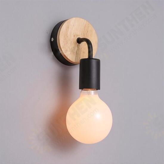 Modern Wood Metal E27 Holder Wall Lamp Bedroom Restaurant Corridor Lighting