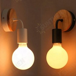 Modern Wood Metal E27 Holder Wall Lamp Bedroom Restaurant Corridor Lighting Modern Wood Metal E27 Holder Wall Lamp Bedroom Restaurant Corridor Lighting