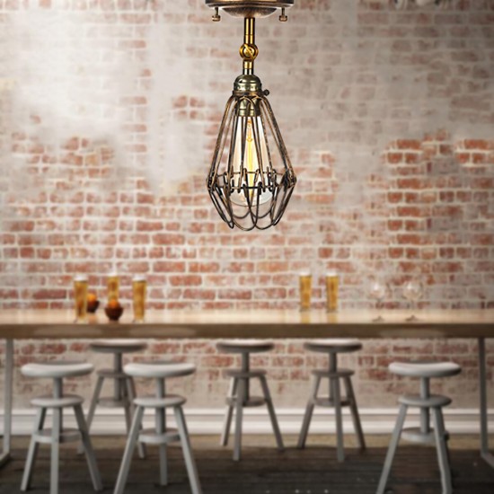 Nordic Retro Industrial Style Wall Lamp Cafe Restaurant Bar Small Iron Cage Wall Lamp