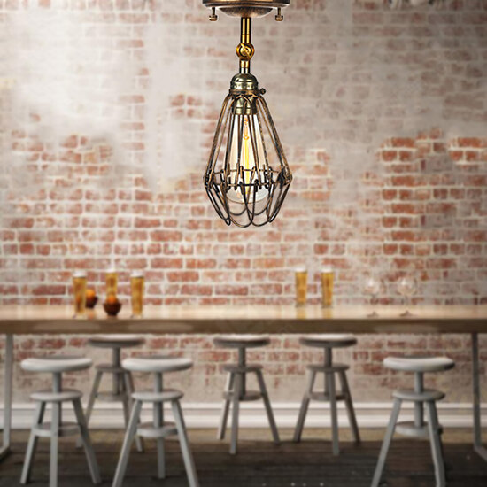 Nordic Retro Industrial Style Wall Lamp Cafe Restaurant Bar Small Iron Cage Wall Lamp Nordic Retro Industrial Style Wall Lamp Cafe Restaurant Bar Small Iron Cage Wall Lamp