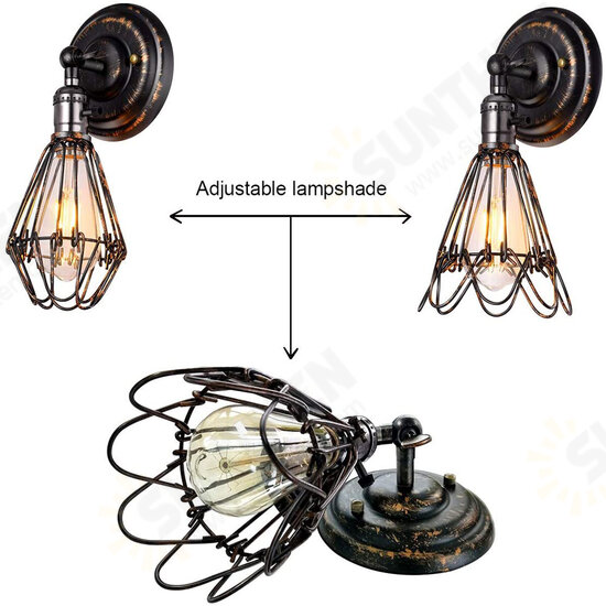 Nordic Retro Industrial Style Wall Lamp Cafe Restaurant Bar Small Iron Cage Wall Lamp Nordic Retro Industrial Style Wall Lamp Cafe Restaurant Bar Small Iron Cage Wall Lamp
