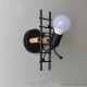 Nordic Wall Lamp Creative Small Man Iron Lights Metal Simple Cartoon Robot Sconce Lamps For Indoor Art Decor Light Without Bulb