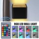 RGB Lamp COB LED Aluminium Wall Light Stair Hotel Room Art Decor +Remote Control